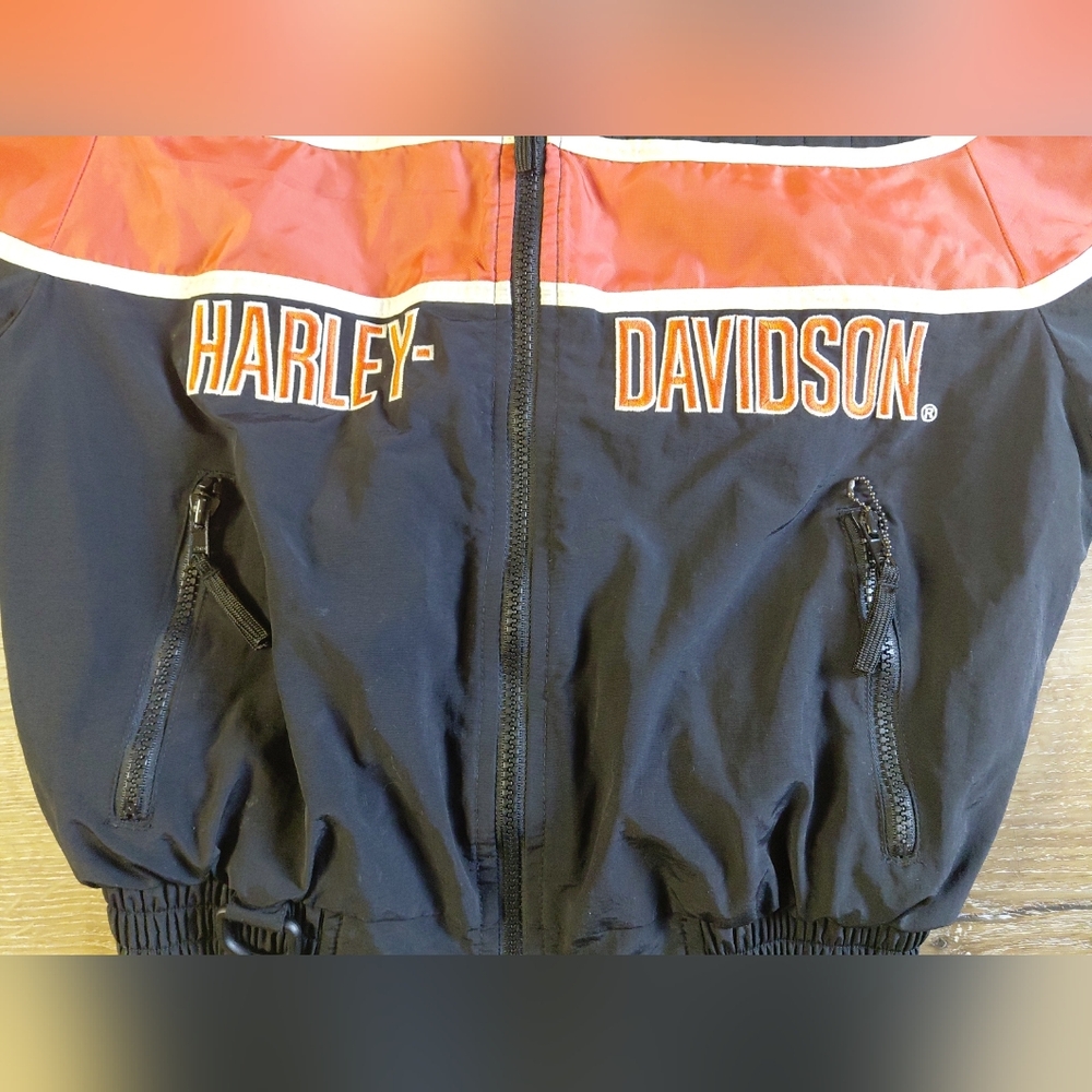 Harley-Davidson Black and Orange Jacket Boy Sz L - Picture 6 of 13